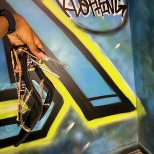 Fashion Nova Black Heels with Silver Accents